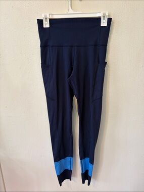 cotopaxi Navy Leggings with Light Blue Logo